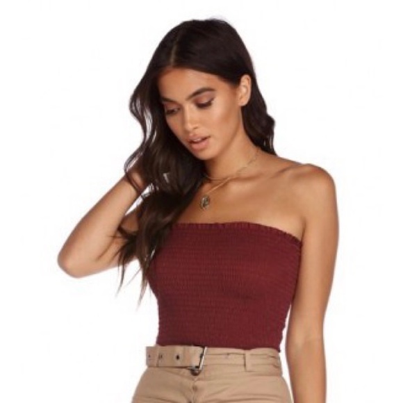 Tres Bien Tops - NWOT TRÈS BIEN Burgundy Smock Top